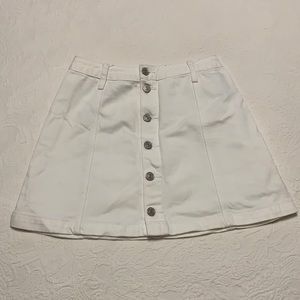White Denim Button-Up Abercrombie Skirt